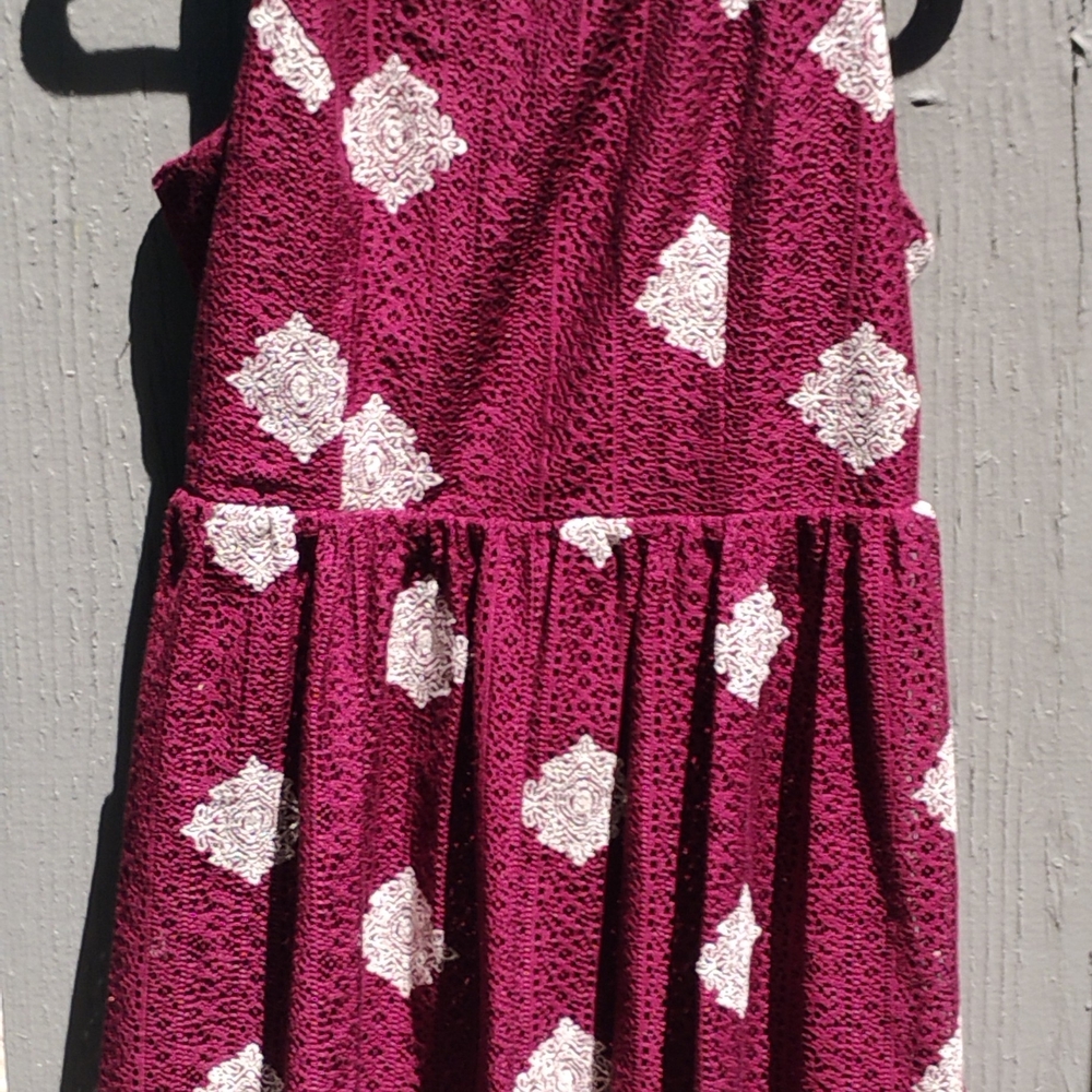 Kids Burgundy and White Lace Dress